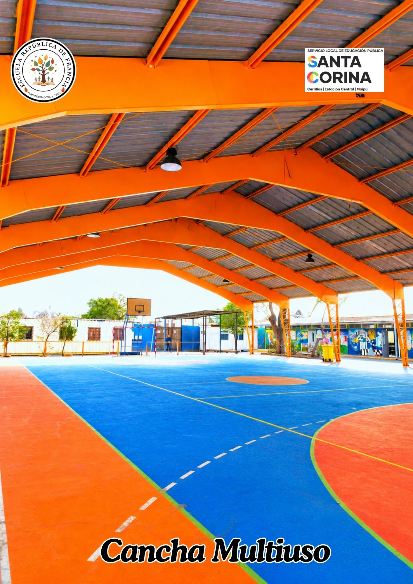 Cancha multiuso de la escuela